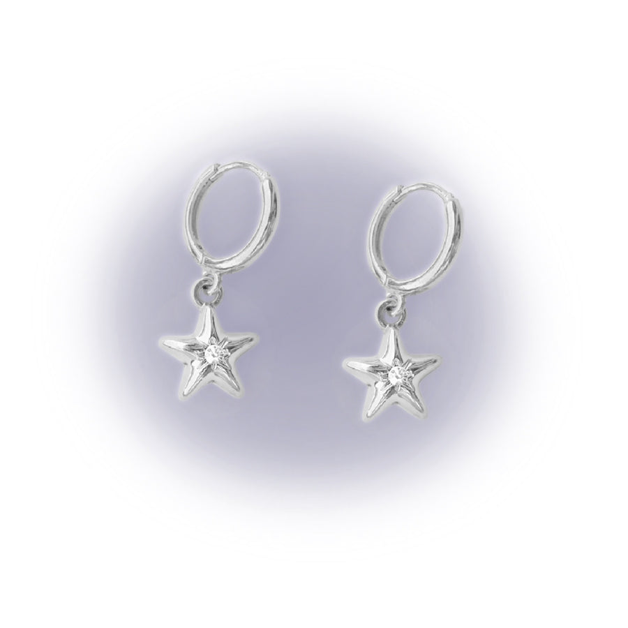 Silver Noah Star Earrings