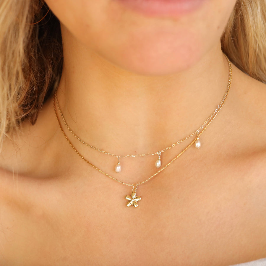 Ashley Gold Flower Necklace