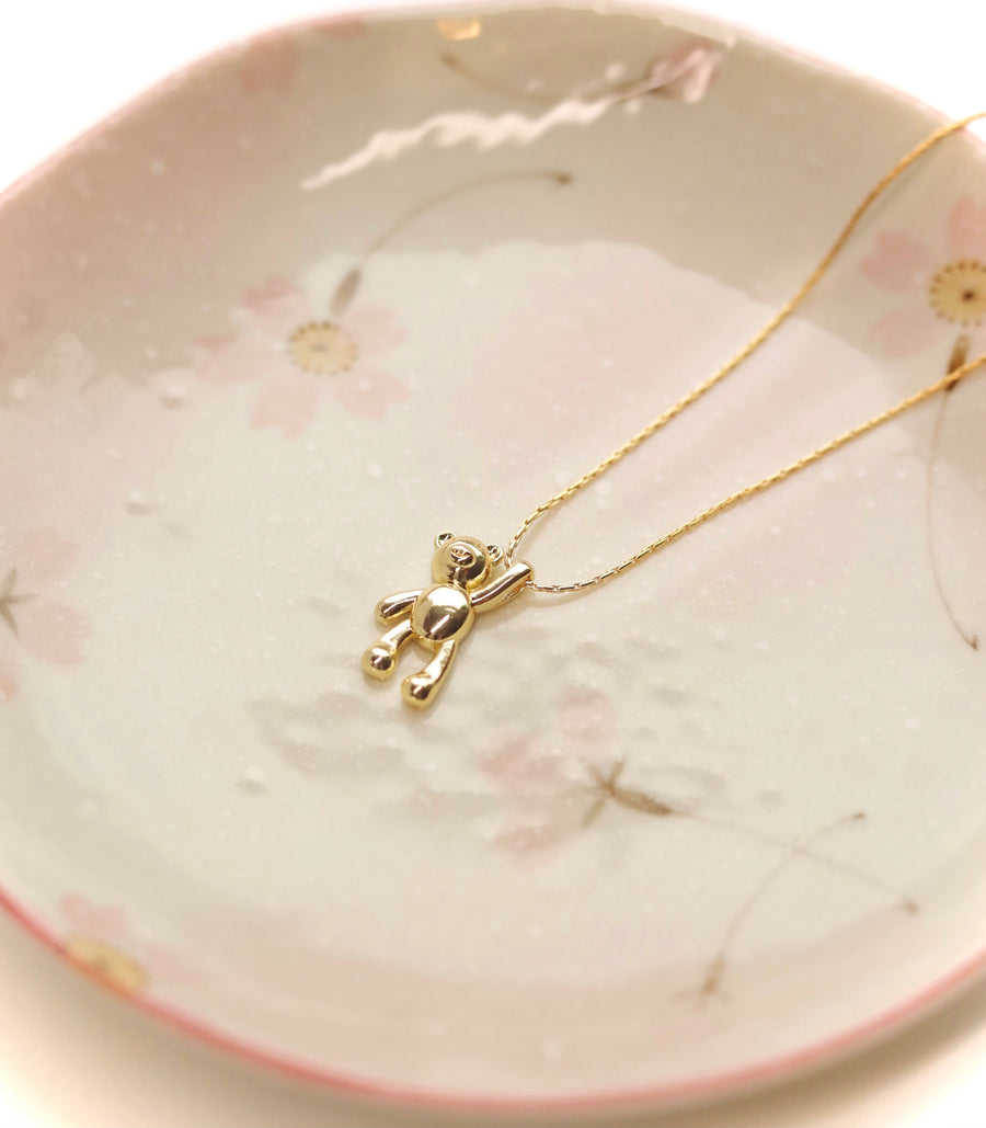 Gold Teddy Bear Necklace