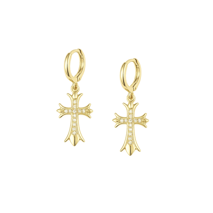 Gold Katie Cross Earrings