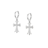 Silver Katie Cross Earrings