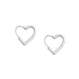 Basic Silver Heart Huggies