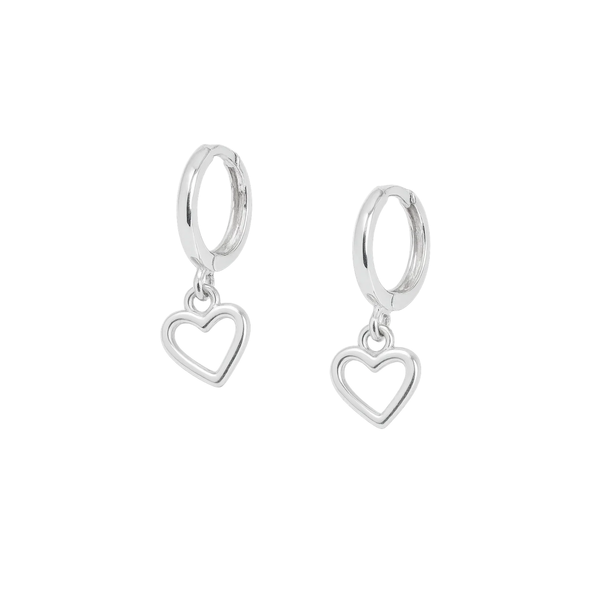Silver Tiny Heart Earrings | Handcrafted by OWEO