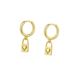 Gold Luv Lock Earrings